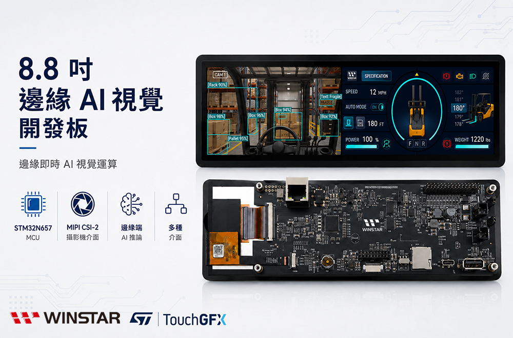 8.8 吋 Bar Type STM32N6 Edge AI 開發板