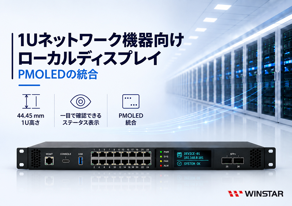 1U ネットワーク機器のローカルディスプレイと PMOLED 組み込み