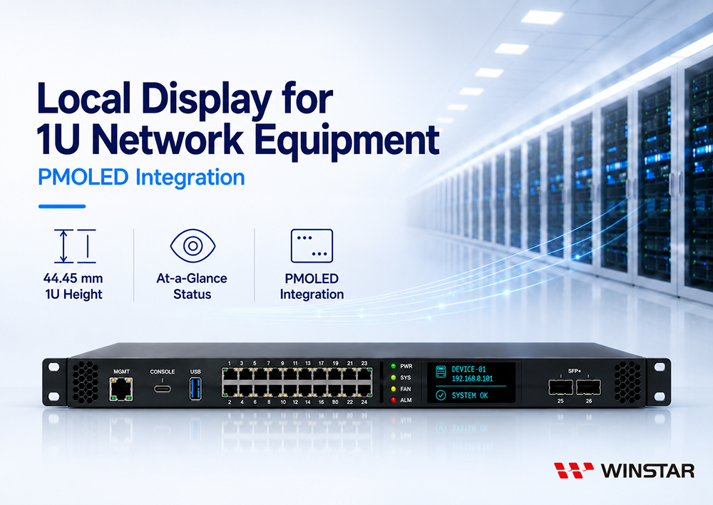 PMOLED Integration for Local Displays in 1U Network Equipment