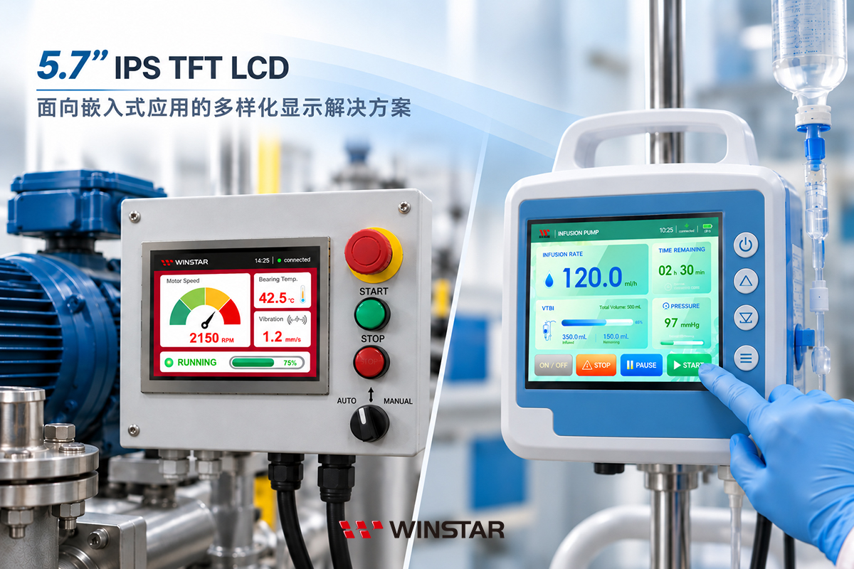 5.7 英寸 IPS TFT LCD|多元嵌入式应用显示解决方案