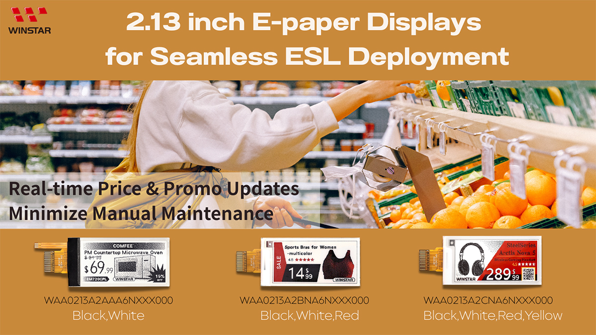 2.13 inch E-paper Displays for Seamless ESL Deployment