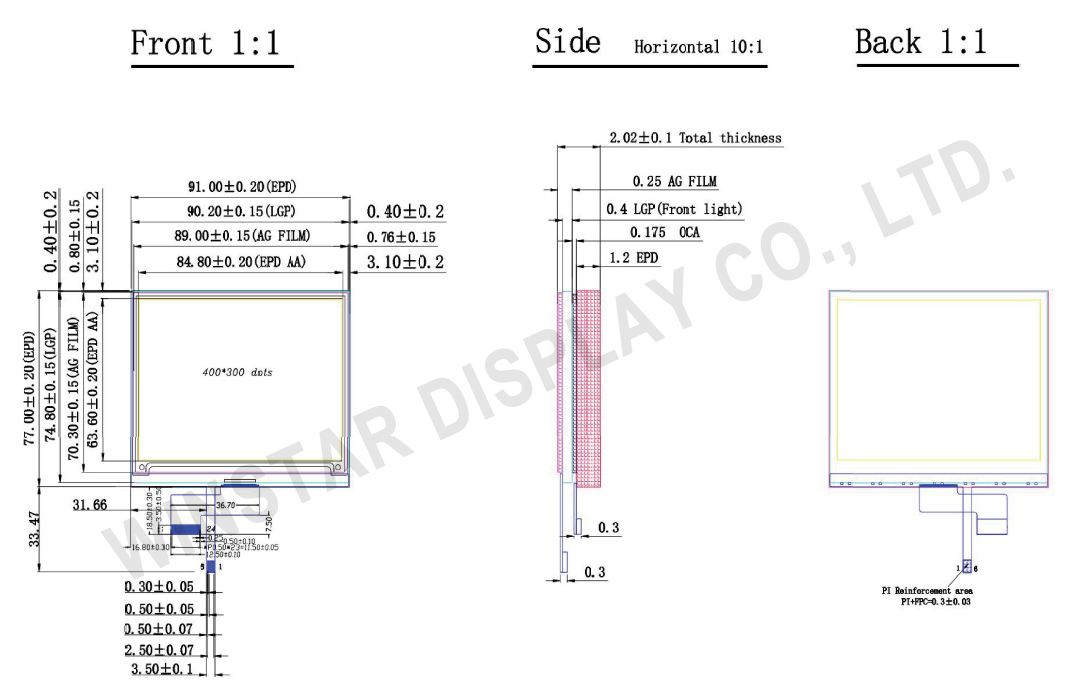 4.2 inch E paper Display, 4.2 inch E paper Module, 4.2 Epaper Display - WAA0420A2AAB5NXXX000