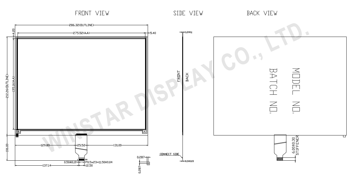 13.3-inch 960x680 3-Color E-paper Display - WAA1330A2BNC3NXXX000
