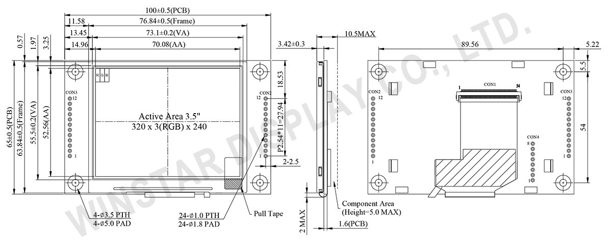 3.5 inch Entry Level UART TFT LCD Module - WL0F00035000XNFAAEA00