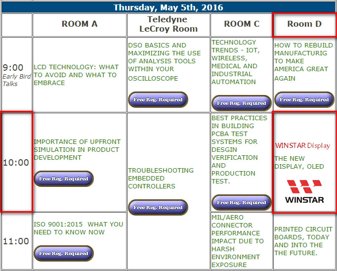 Winstar Product Seminar at Del Mar Show - Thursday, May 5th, 2016 - Room D - 10:00 AM