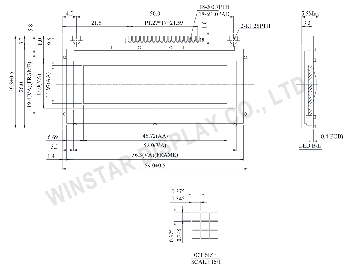 122x32 Graphic LCD Module (1.86 inch, COB, AIP31520) - WG12232D