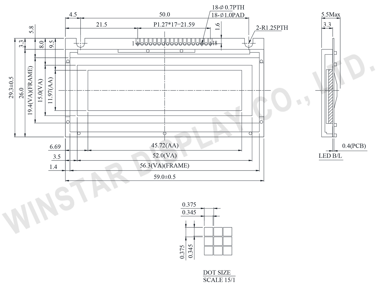 Winstar WG12232D - 122 x 32 Graphical LCD Displays