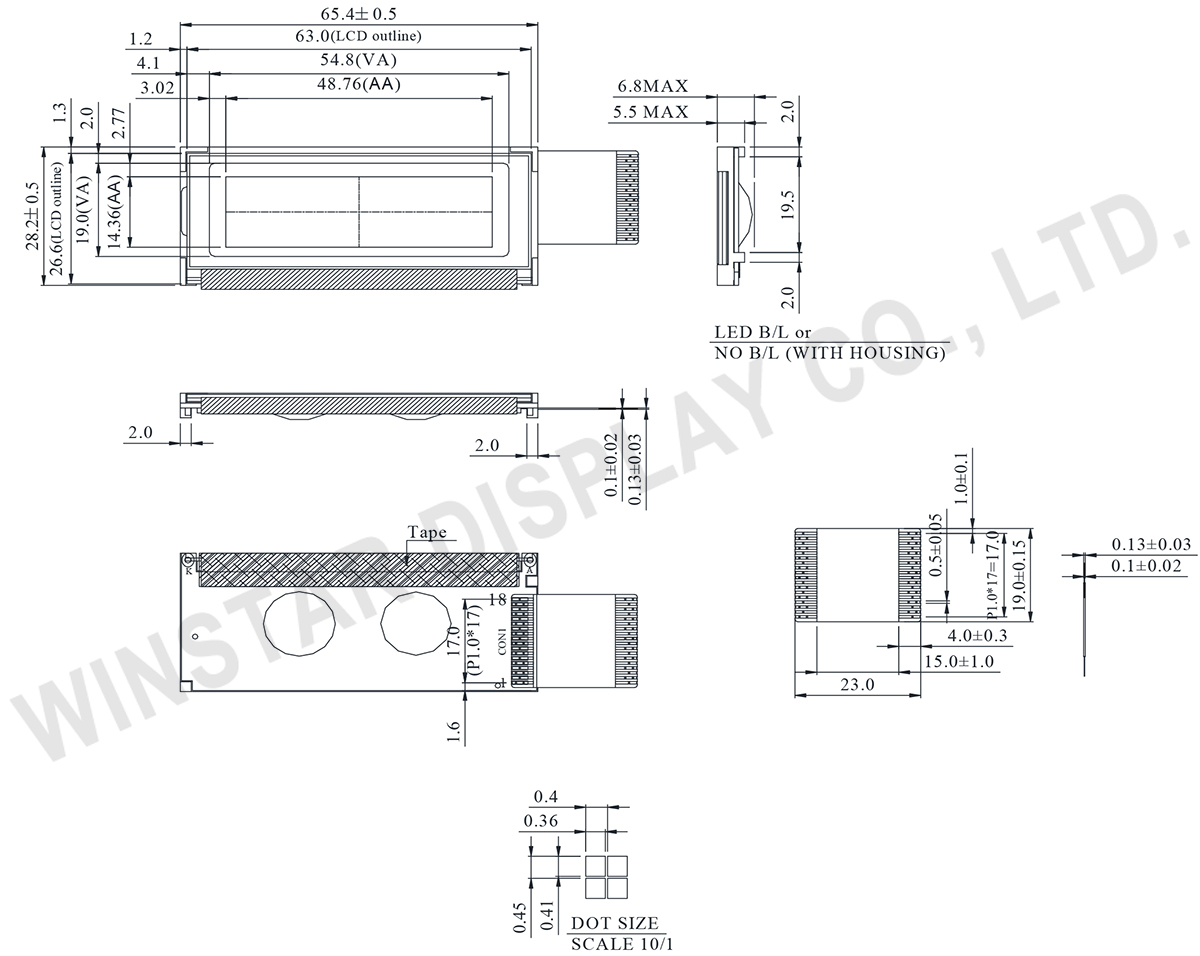 122x32 LCD, 12232 Graphic LCD Display - WG12232G