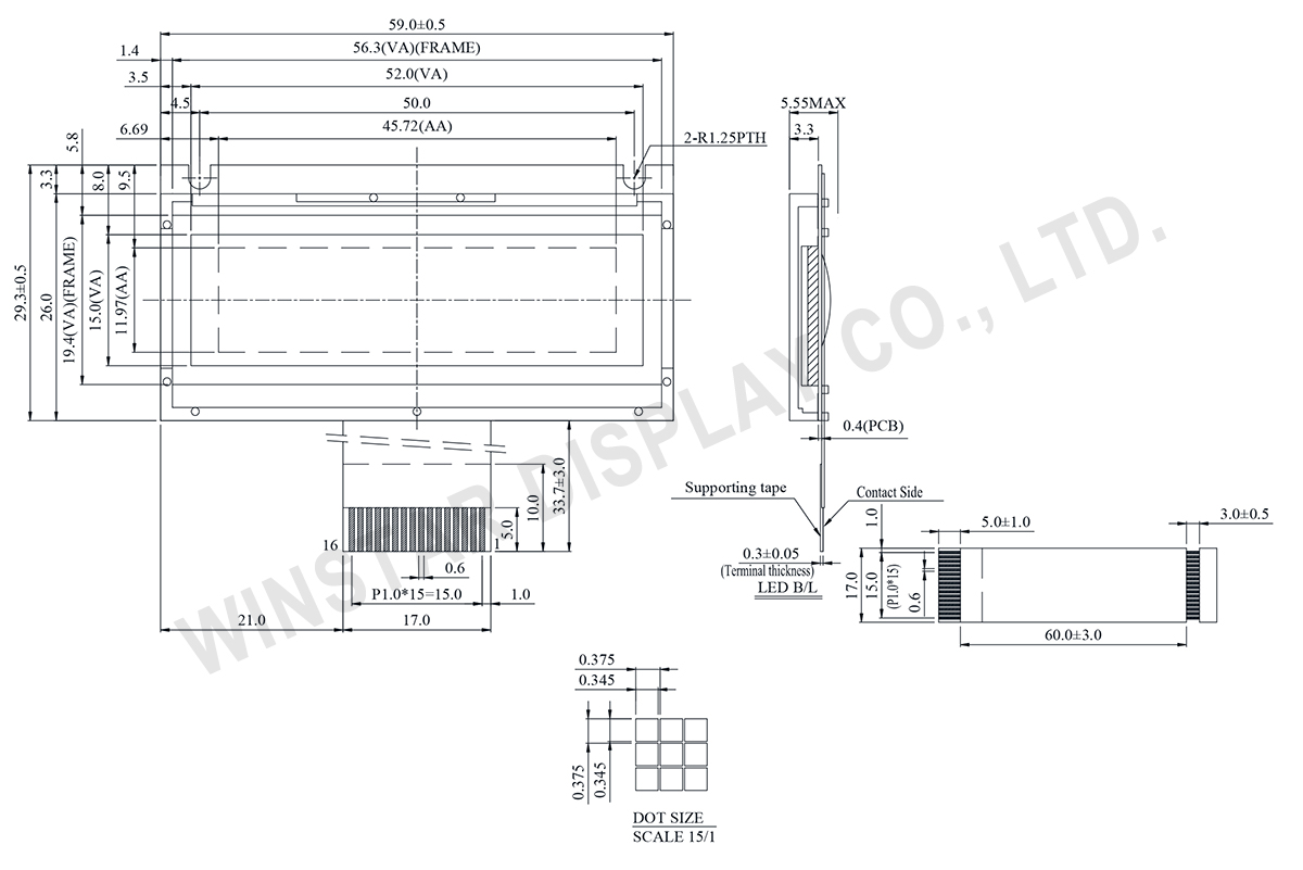 122x32 LCD Graphic Displays  (1.86 inch, COB, AIP31520) - WG12232I