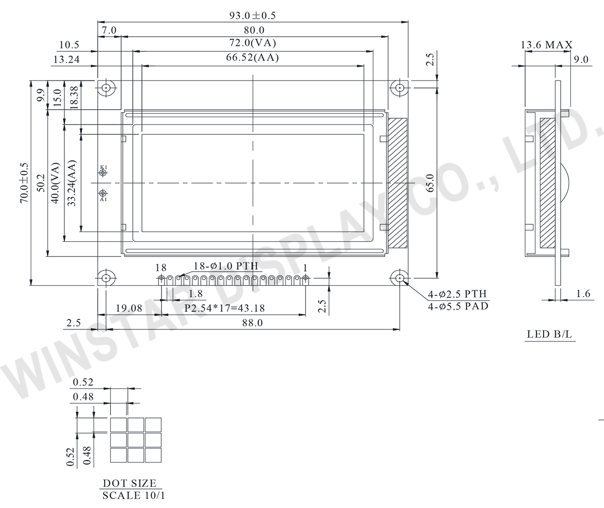 Winstar 128x64 LCD Graphic Displays - WG12864J5