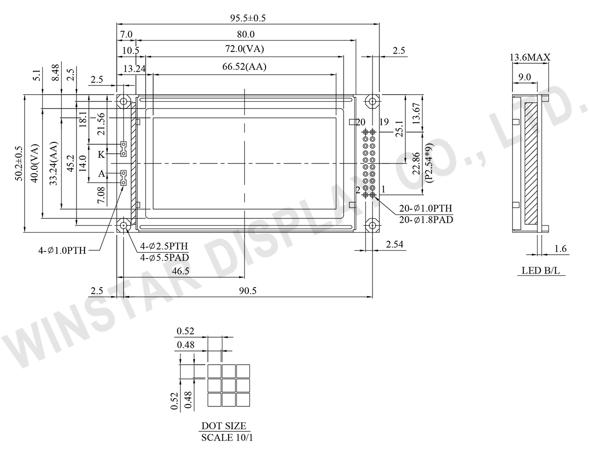 Winstar 128x64 Graphics LCD Display - WG12864M