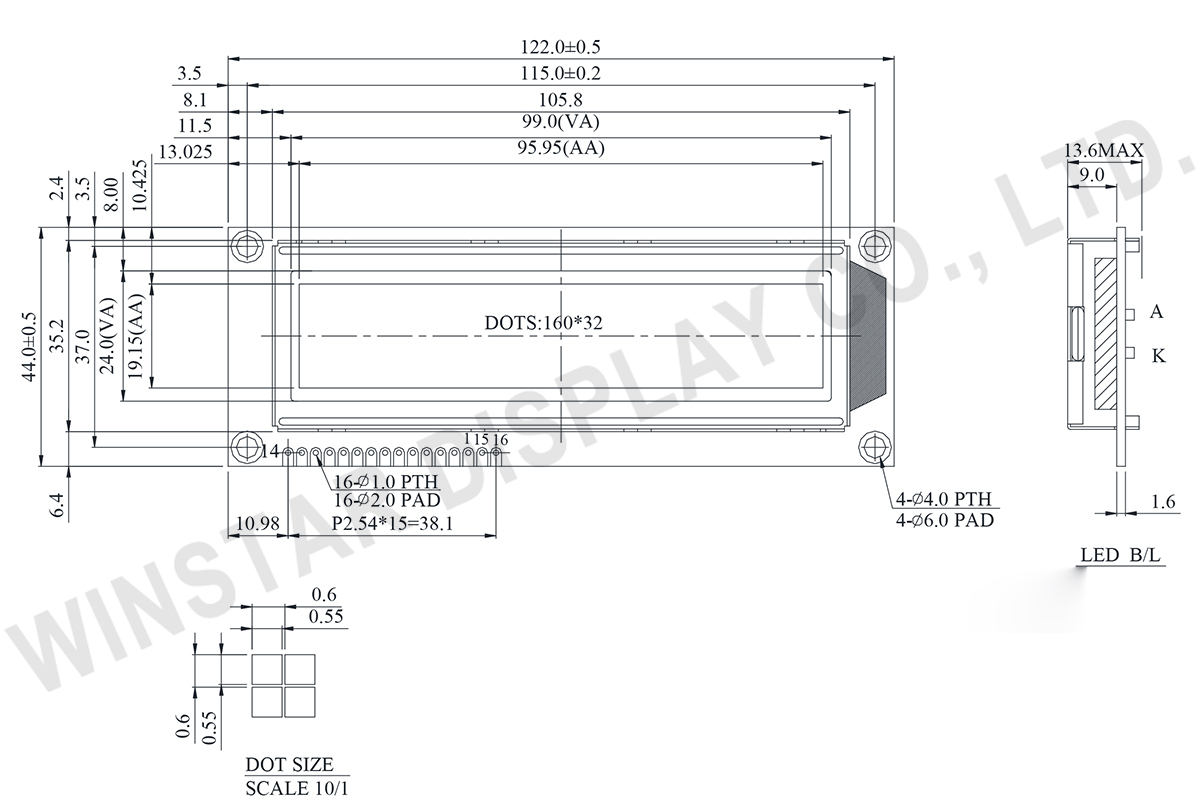 Graphic Liquid Crystal Display 160x32 - WG16032D3