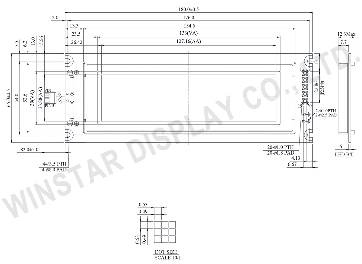 240x64 Graphic LCD Display Module - WG24064C