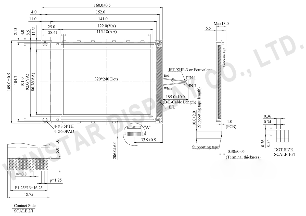 WG320240A - 320x240 Graphic Liquid Crystal Display Module