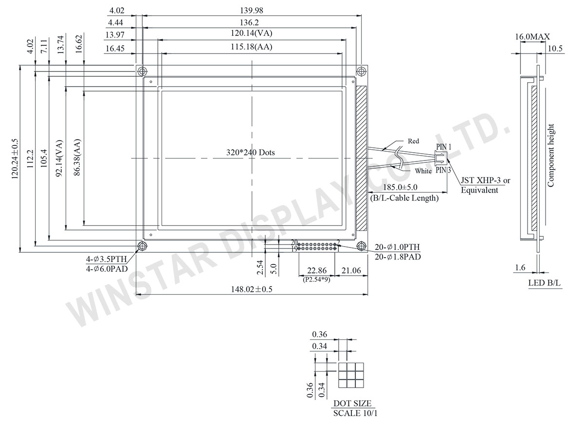 Winstar Liquid Crystal Display 320x240 - WG320240C0