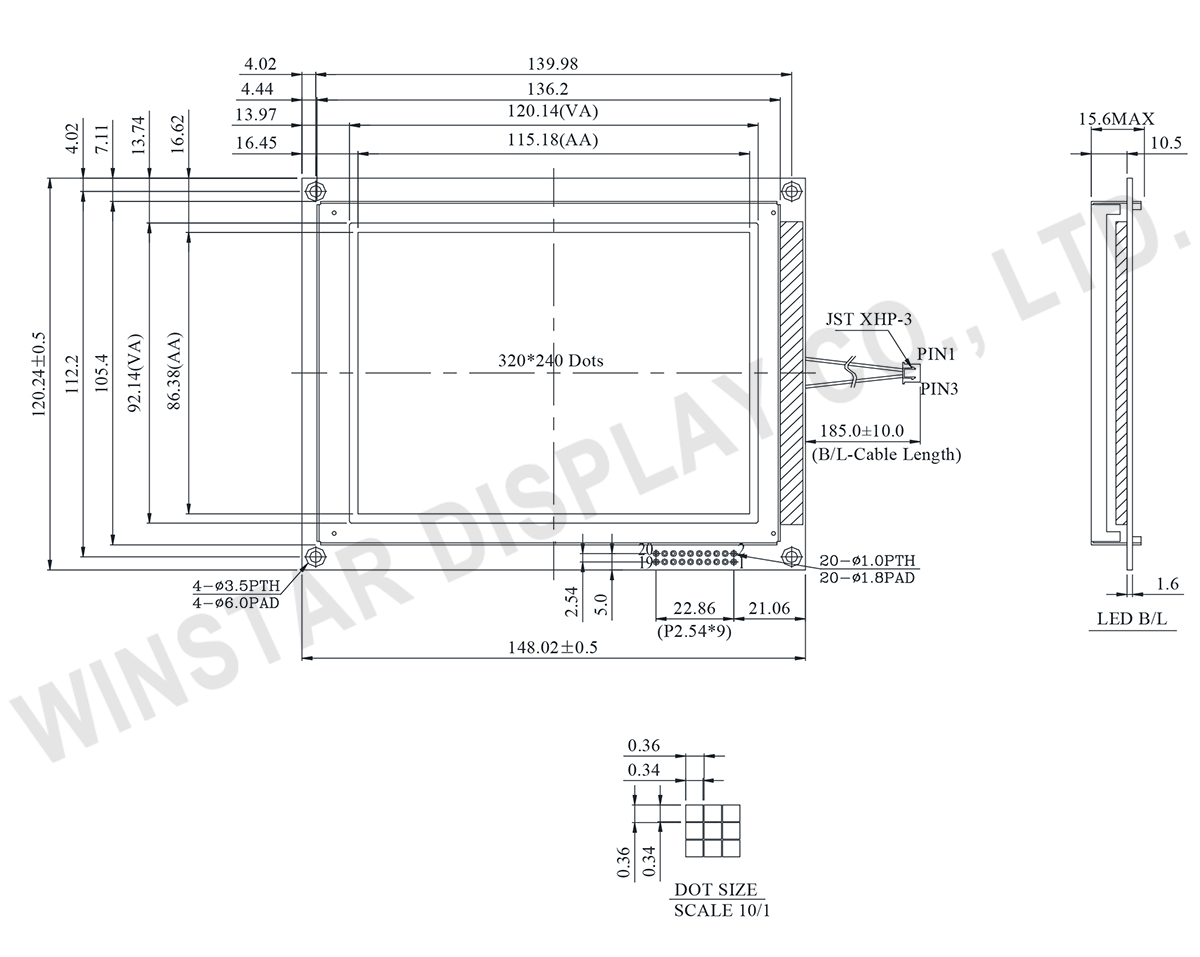 Winstar Display LCM 320x240 - WG320240CX