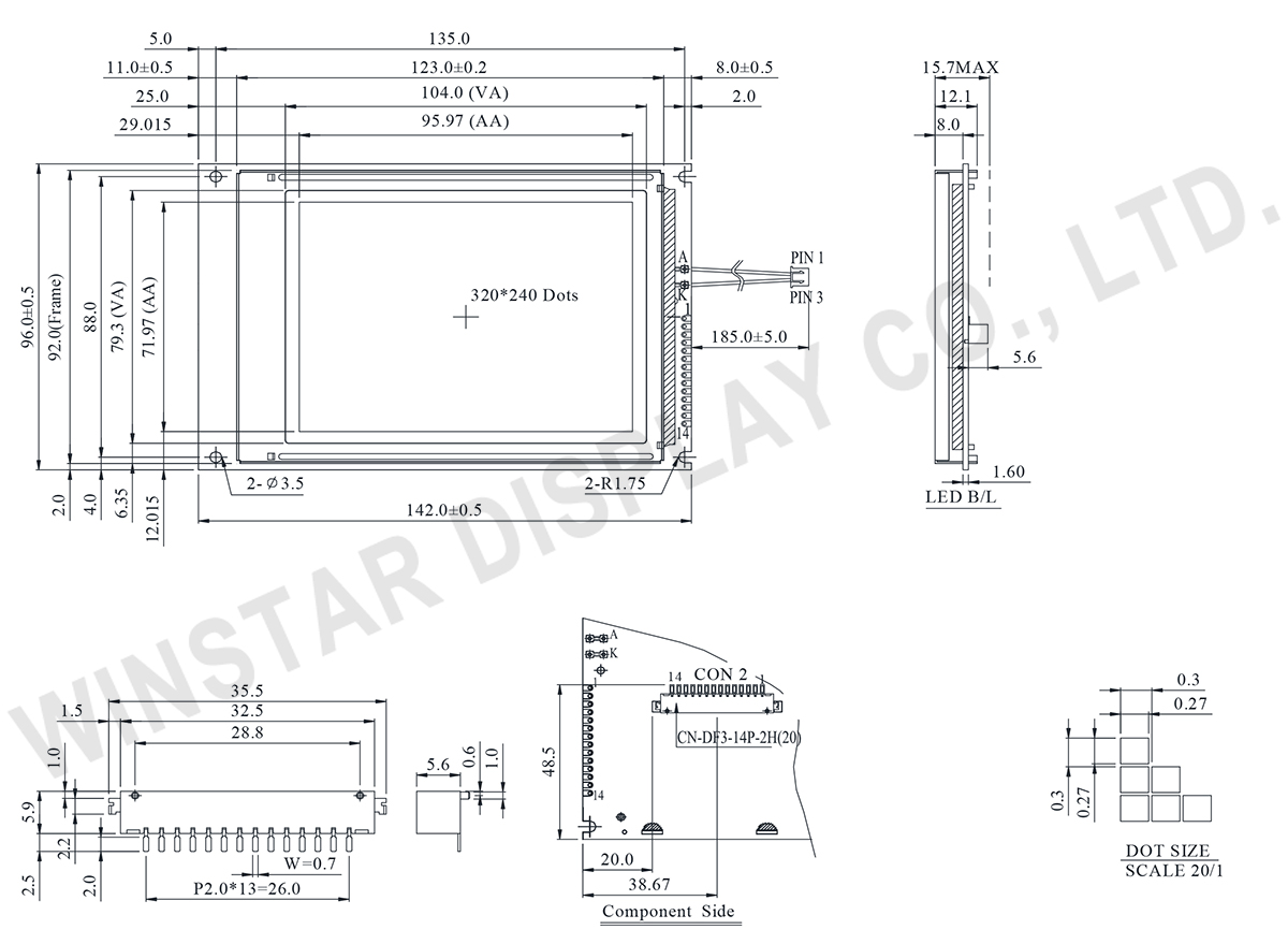 Winstar Graphic LCD Module 320x240 - WG320240D1