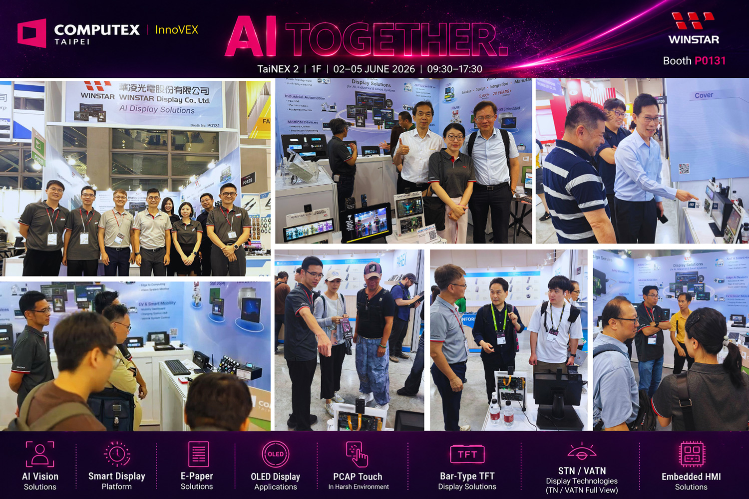 WINSTAR Display and HMI solutions demonstration at COMPUTEX TAIPEI 2026