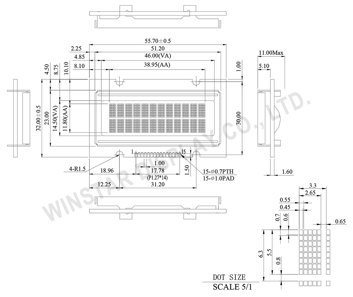 Winstar 12x2 OLED Character - WEH001202A