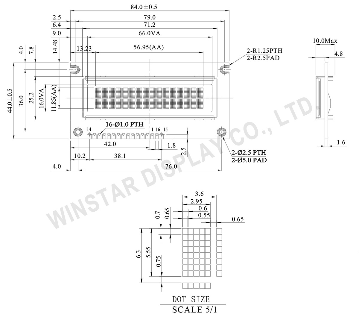 WEH001602E - 16x2 Character OLED Module