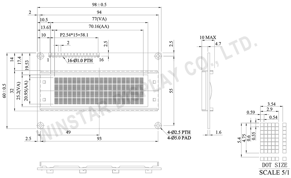 20x4 OLED Display, 20x4 - WEH002004A