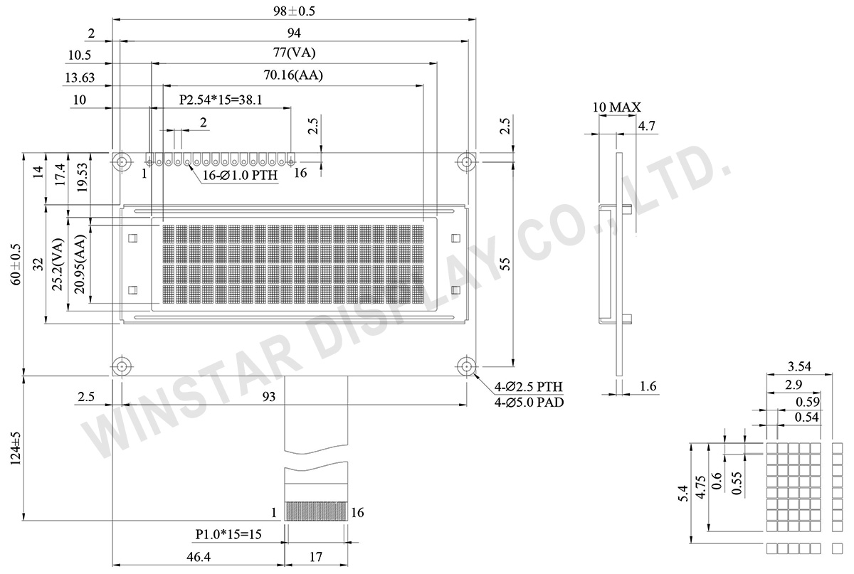 WEH002004B - OLED 20x4, 2.88 inch Character OLED