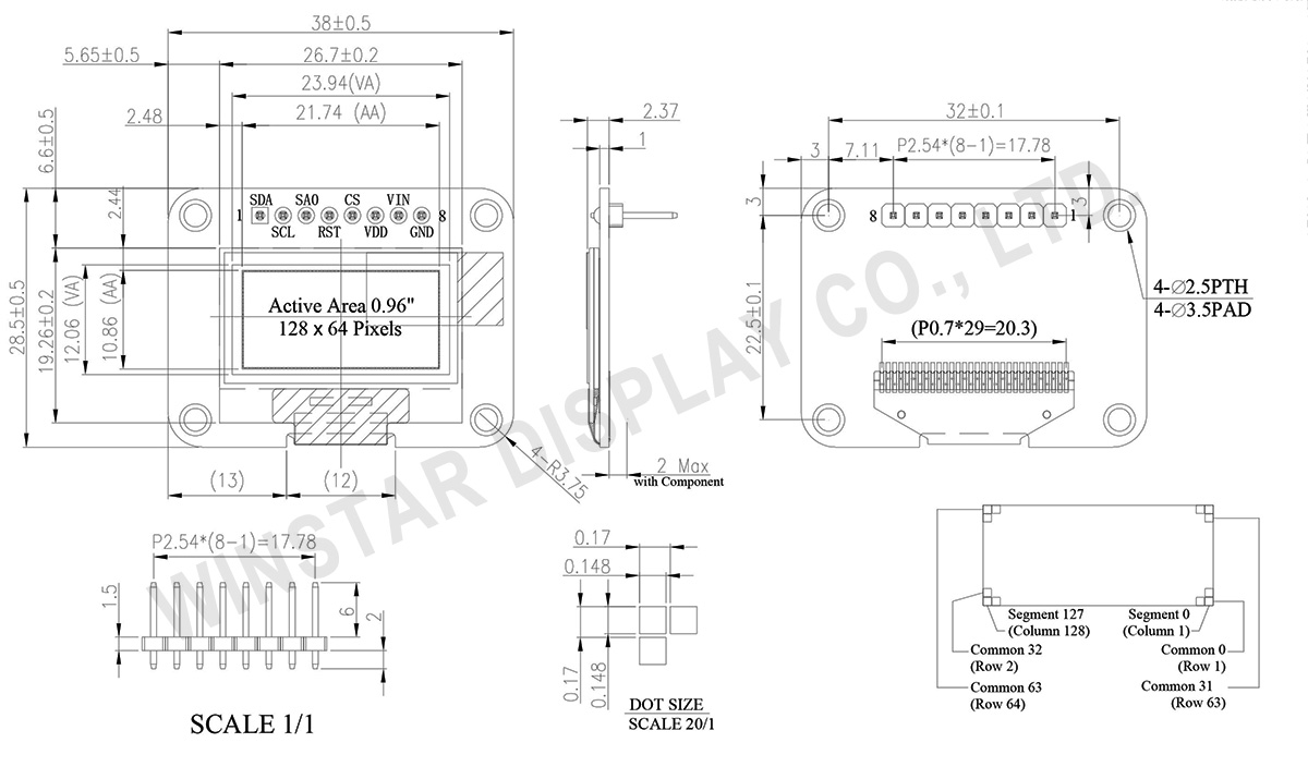 12864 OLED, OLED Display Module 12864, OLED 12864