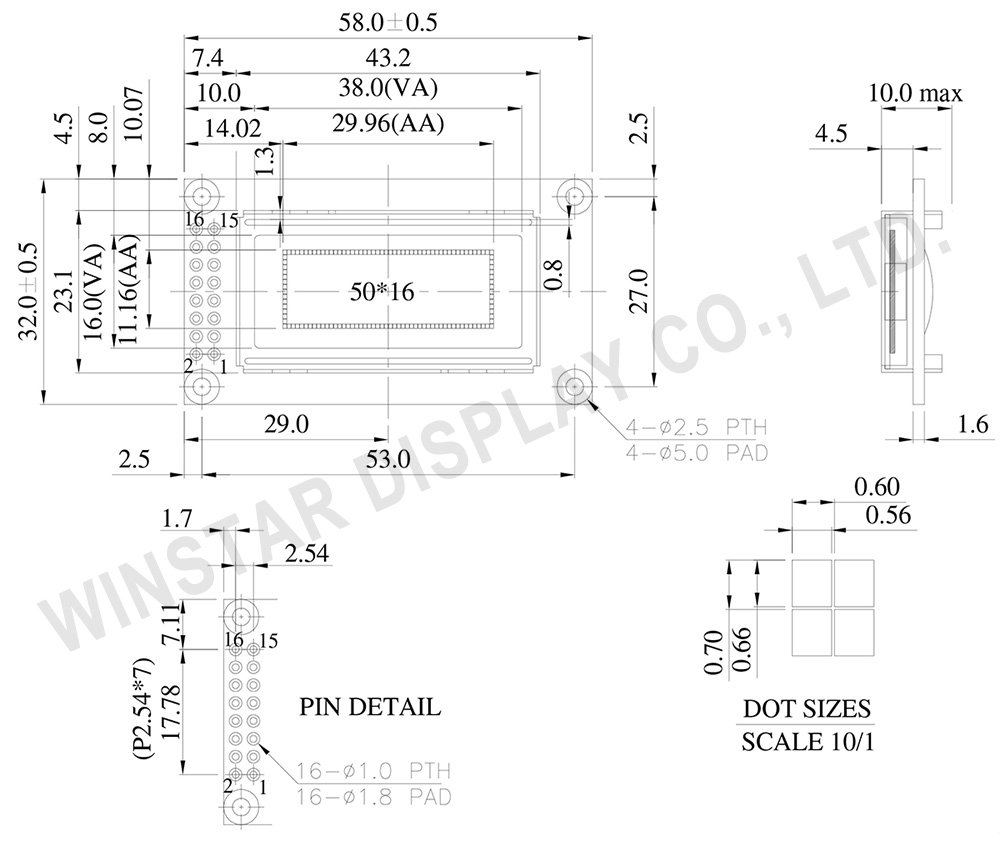 WEG005016A - 50x16 OLED Graphic Display 1.26"