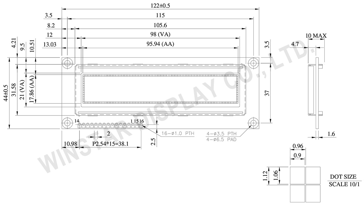 3.84 inch COB 100x16 OLED Display Module - WEG010016J