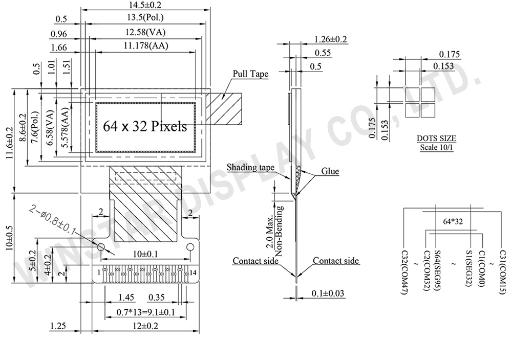 Micro OLED Display, 0.49 OELD, 64x32 OLED Micro Display Module, Micro OLED Screen - WEO006432A