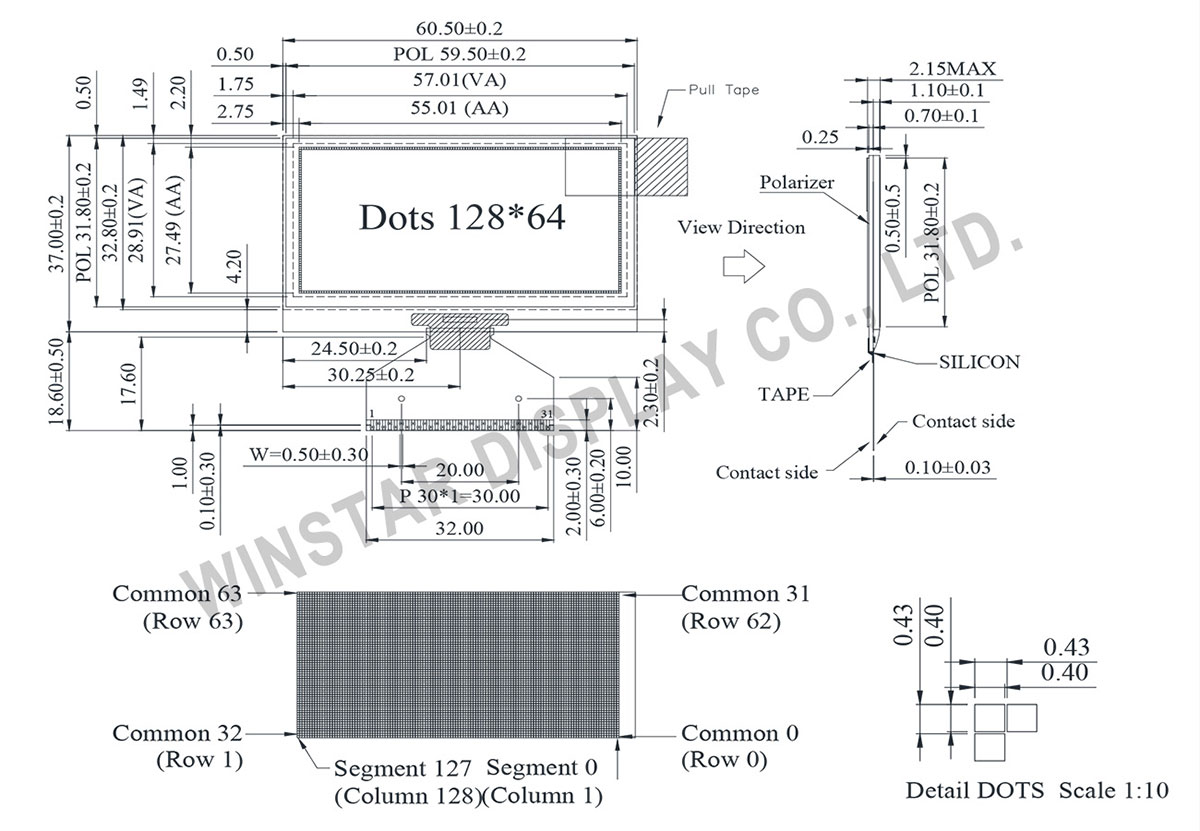 SSD1309 OLED, 2.42 inch OLED Display with SSD1309 IC - WEO012864H