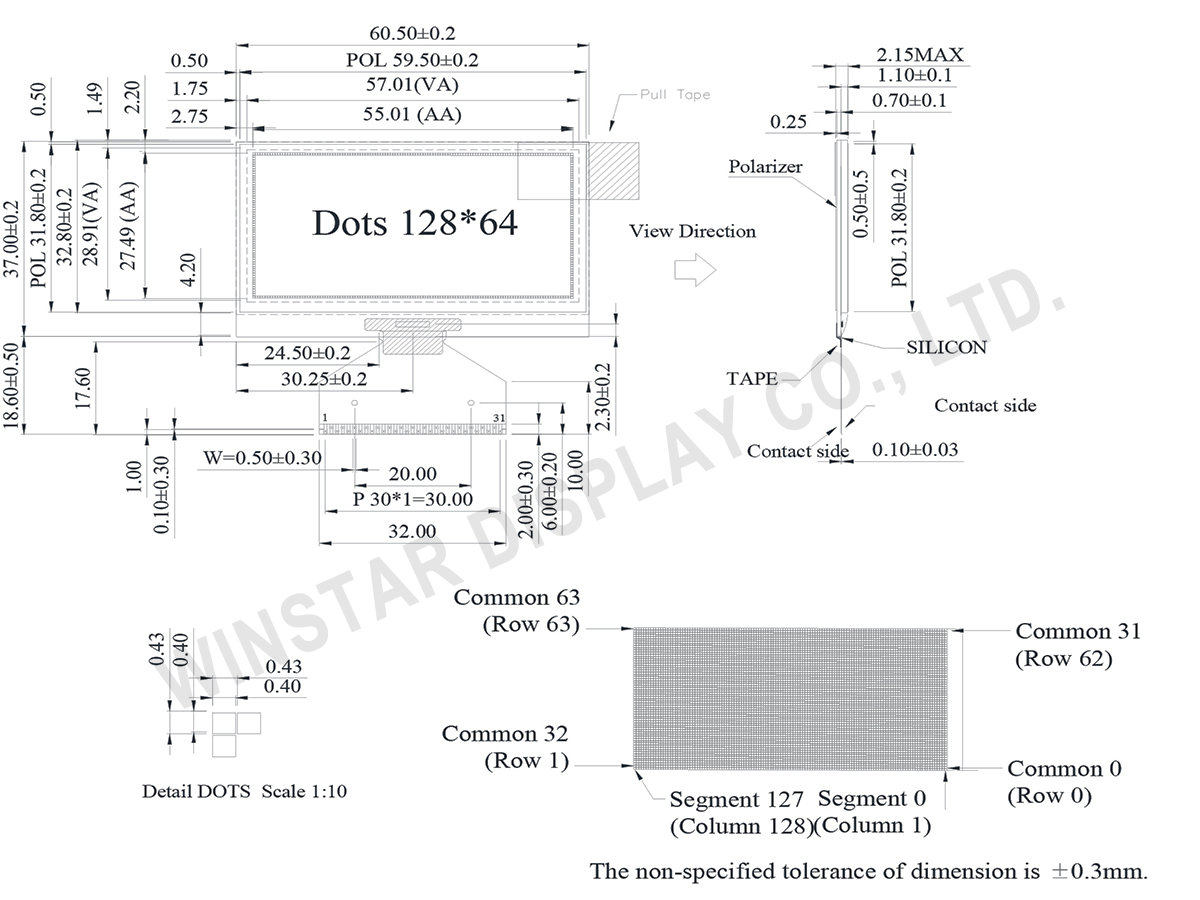 SSD1309 OLED, 2.42 inch OLED Display with SSD1309 IC - WEO012864H