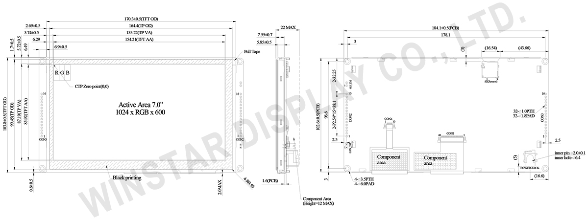 7-inch CAN Bus TFT Smart Display with PCAP Touch, GPIO, and 32MB Flash (Custom CAN ID) - WL0F0007000A8GAADSA05