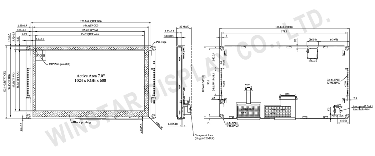 7-inch CAN Bus TFT Smart Display with PCAP Touch, GPIO, and 32MB Flash (Custom CAN ID) - WL0F0007000A8GAAFSA04