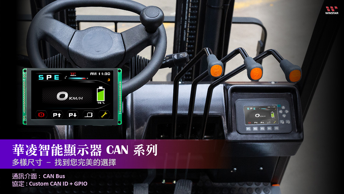 華凌智能顯示器CAN系列 (CAN Bus, Custom CAN ID + GPIO),多樣尺寸 - 找到您完美的選擇