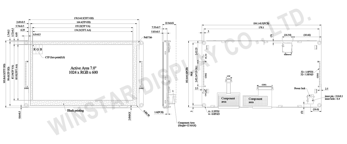 7-inch IPS TFT UART Smart Display with GPIO Touch and 32MB Flash - WL0F0007000A8GFAASA01