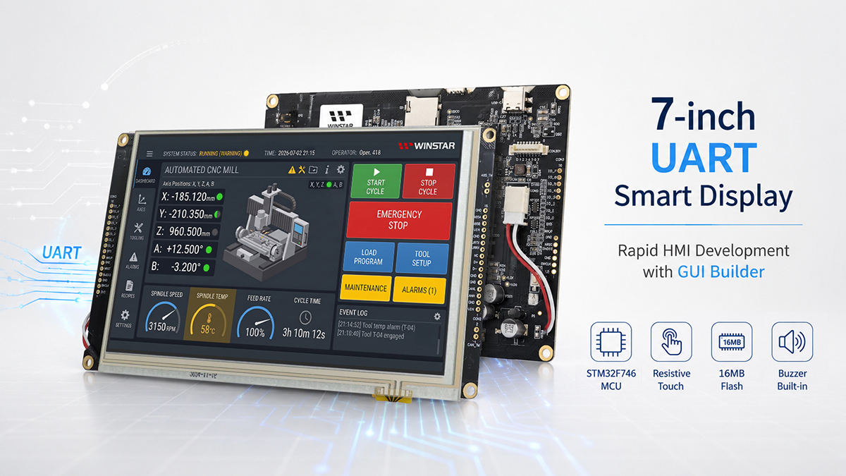 7-Zoll UART Smart Display mit resistivem Touchscreen - WL0F0007000D2TFAASA00