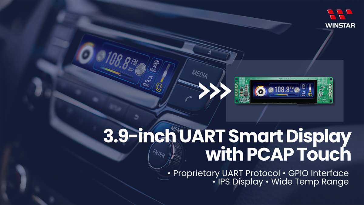 3.9 inç PCAP Dokunmatik UART Akıllı Ekran - Özel UART protokolü, GPIO arayüzü, IPS ekran ve geniş sıcaklık aralığı için mükemmel