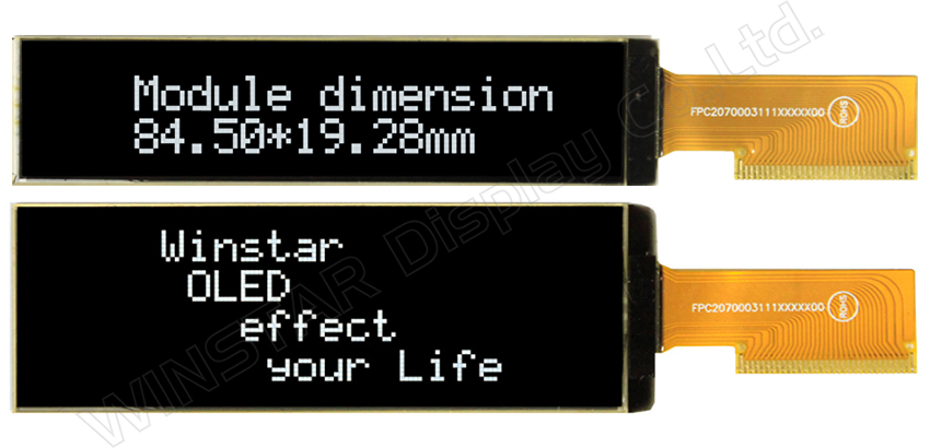 [図1] COGモジュール用SSD1311のフォント表示効果