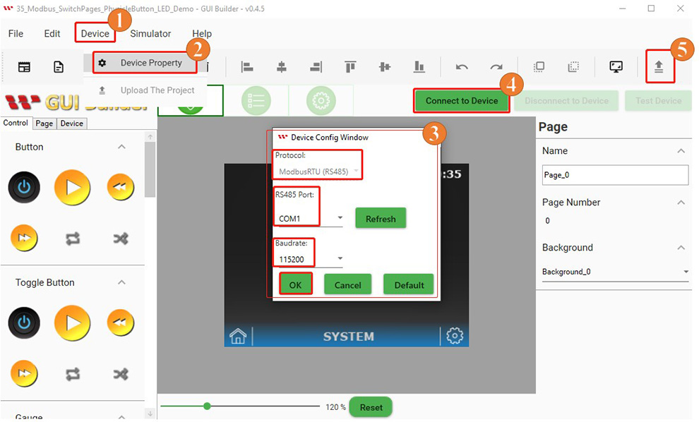 Design the Demo Project in GUI Builder - 6