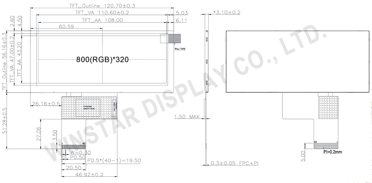 Winstar 4.6" TFT LCD Module - WF46ATIATDNN0