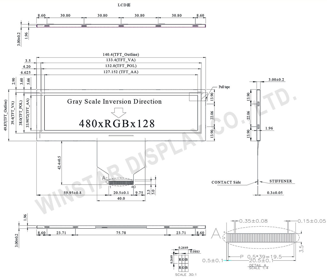 Winstar 5.2" High Brightness TFT LCD with wider viewing angle