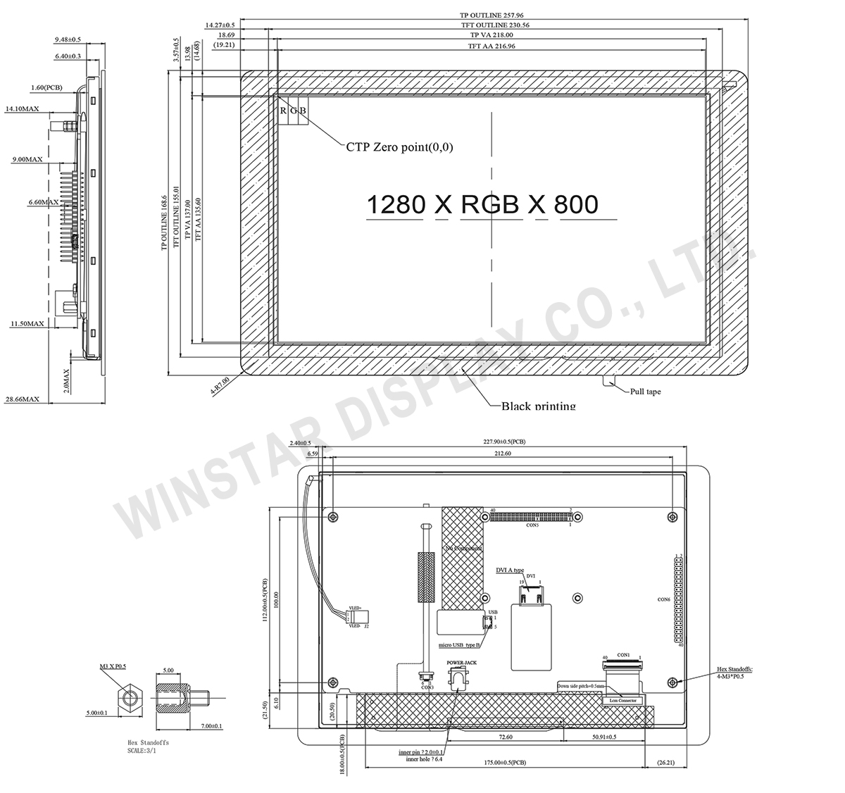 10.1 inch HDMI (DVI) TFT LCD (For Raspberry Use) - WF101LSYFPLHGV
