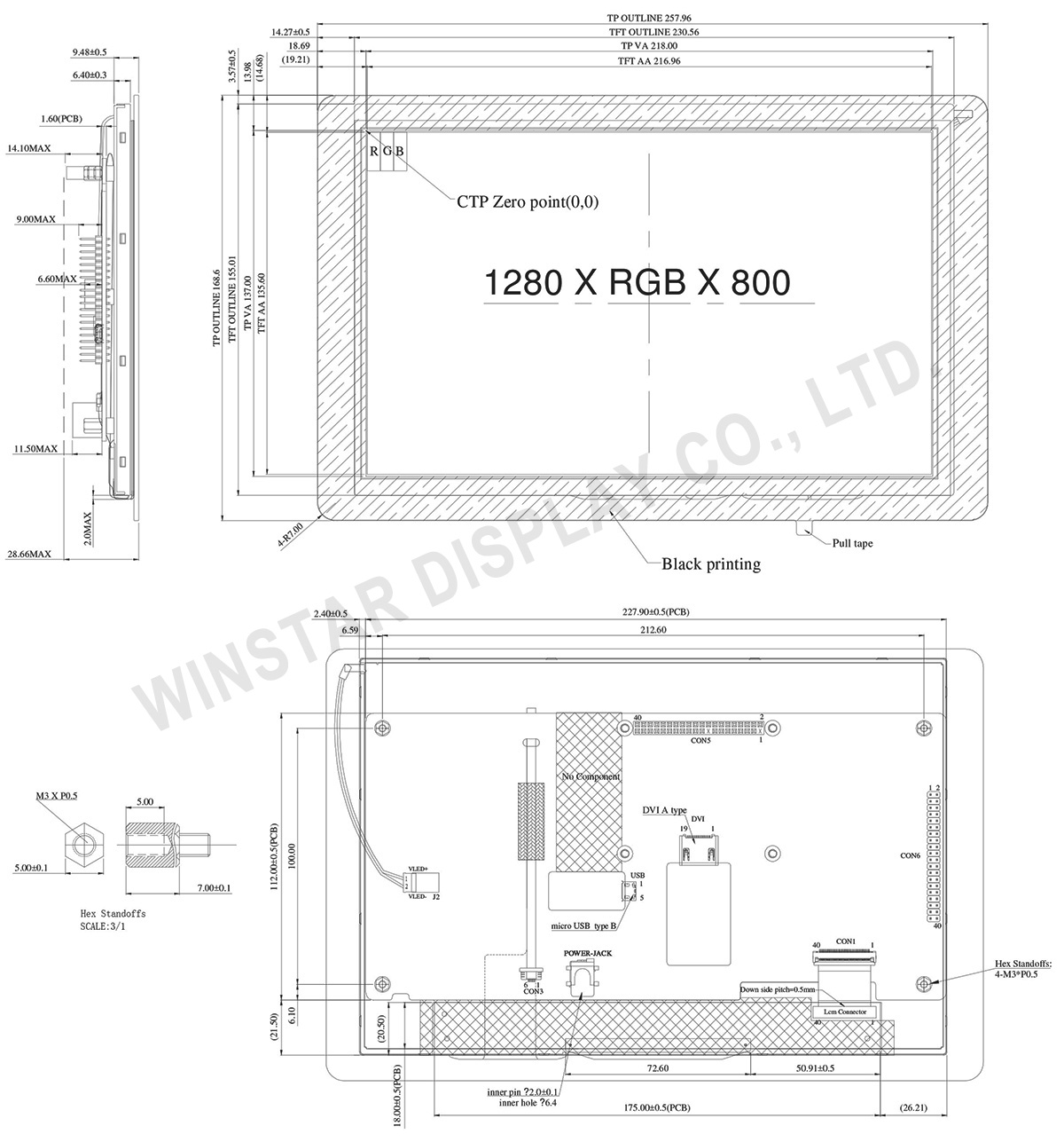 10.1 inch HDMI (DVI) TFT LCD (For Raspberry Use) - WF101LSYFPLHGV