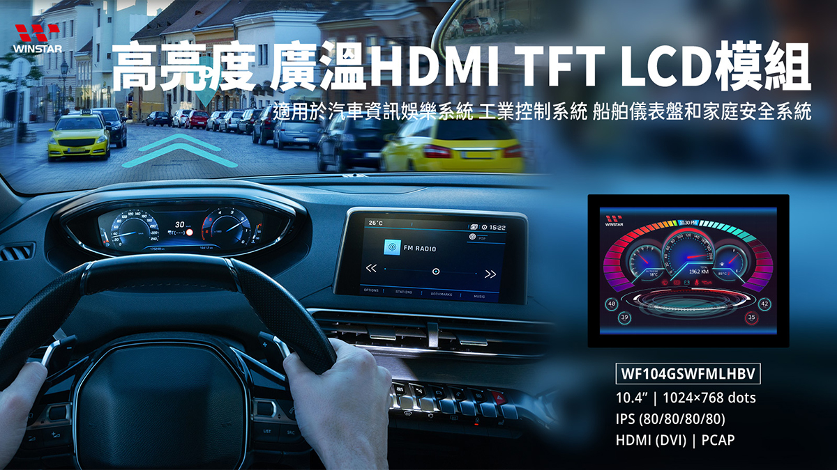高亮度廣溫 HDMI TFT LCD 模組 - 適用於汽車資訊娛樂系挺,工業控制系統,船舶儀表盤和家庭安全系統