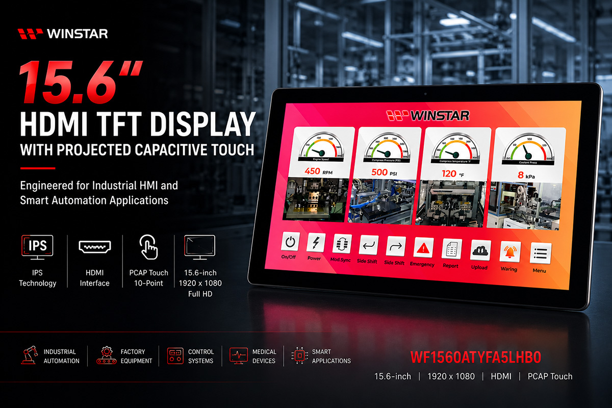 Display TFT LCD HDMI Full HD da 15,6 pollici con touch capacitivo PCAP - WF1560ATYFA5LHB0