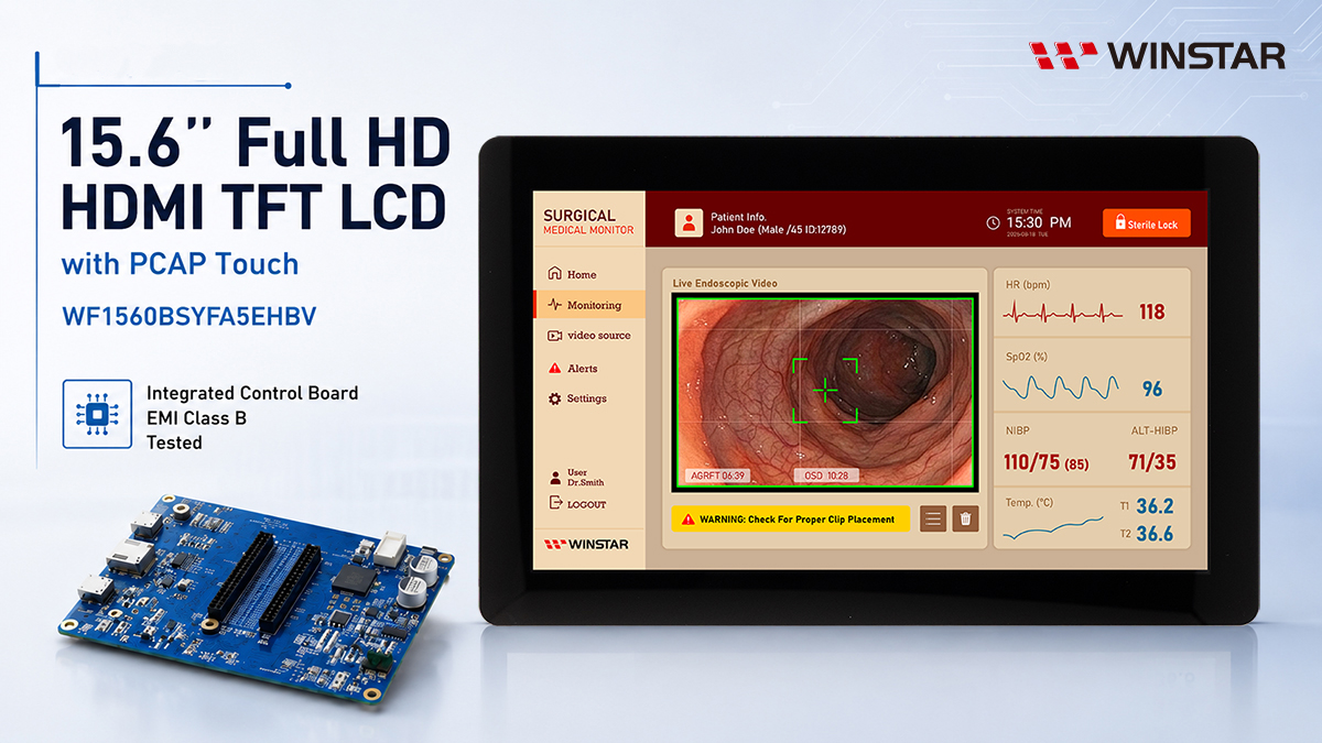 15,6-Zoll Full-HD HDMI TFT-LCD mit kapazitivem PCAP-Touchscreen - WF1560BSYFA5EHBV
