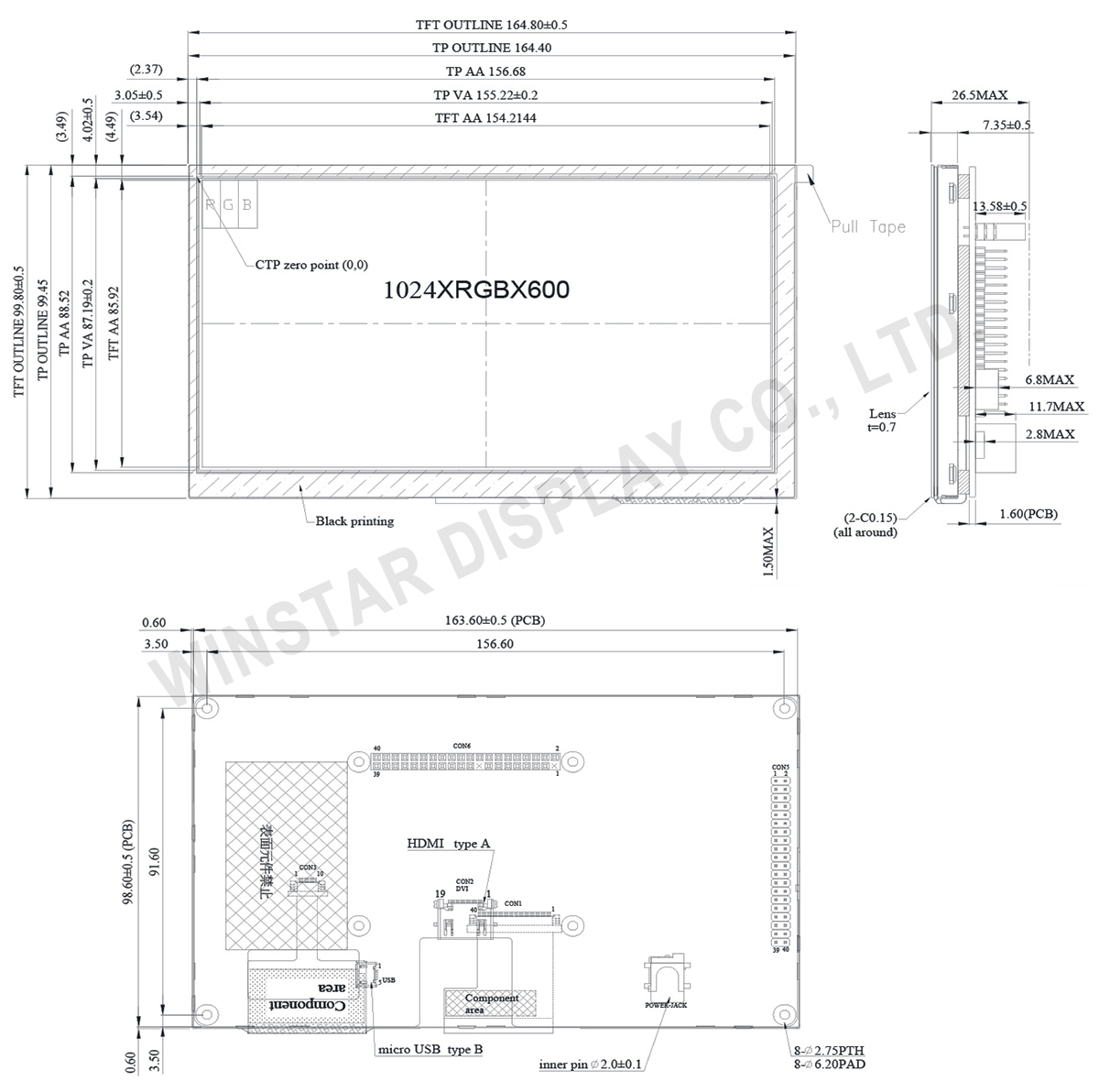 7 inch For HDMI Signal TFT Display with Capacitive Touch Screen (For Raspberry Use) - WF70A7TIFHLHGV