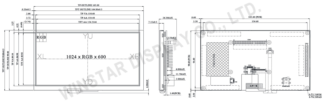 7 HDMI Display, 7 Display HDMI, 7 inch HDMI TFT Display with Resistive Touch Screen