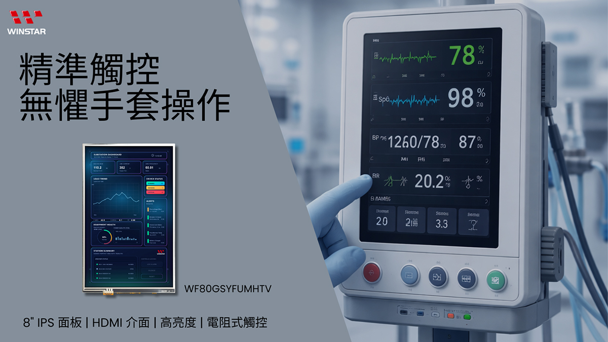 精准触控
无惧手套操作 - 8英寸 IPS 面板 | HDMI 接口 | 高亮度 | 电阻式触控